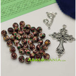 Kit de rosario (grande) / Modelo 12 / 945mm (cinta) + 140mm (tira) x 22mm (ancho) / Incluye picado tupís crucifijo ave maría y bolsita