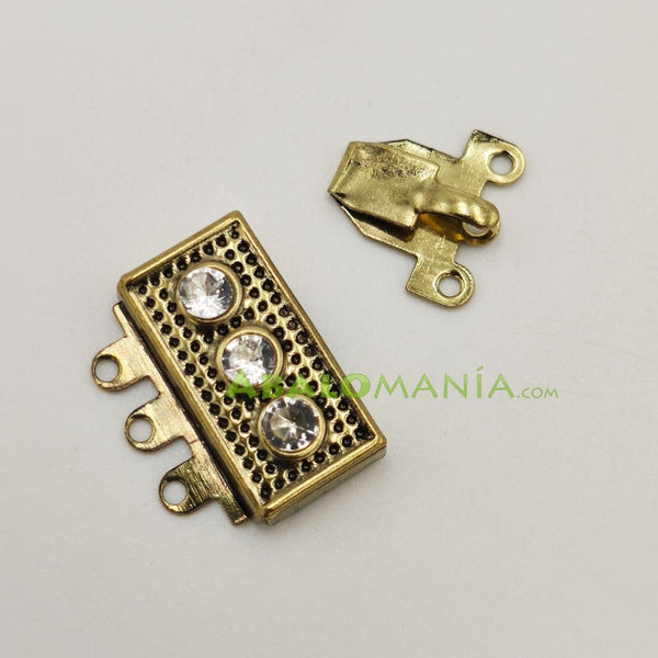 Cierre de caja / Modelo 9 / Color dorado antiguo / 3 vías / 19mm x 17mm