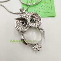 Colgante búho / 45mm x 30mm / (Incluye picado y cadena)