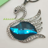Colgante cisne / Color azul / 42mm x 40mm / (Incluye picado y cadena)
