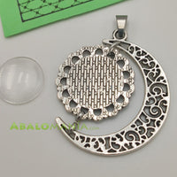Colgante luna / Modelo 3 / Color plata / 40mm x 40mm / (Incluye picado)