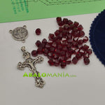 Kit de rosario (grande) / Modelo 24 / 945mm (cinta) + 140mm (tira) x 22mm (ancho) / Incluye picado tupis Swarovski 8mm crucifijo ave maría y