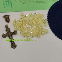 Kit de rosario (grande) / Modelo 28 / 945mm (cinta) + 140mm (tira) x 22mm (ancho) / Incluye picado tupis Swarovski 8mm crucifijo ave maría y